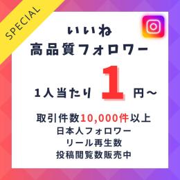 【減少保証有】Instagram 多国籍フォロワー1人1円　日本人アクティブフォロワー1人30円