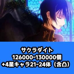サクラダイト126000-130000個+4星キャラ21-24体（含凸）