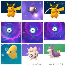 色違いアンノーンY,G,A,シュシュプ サファリピカチュウ2 トゲピー♀他 アカウント販売