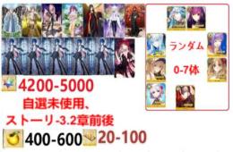 【画像の所持】水着シエル×5+聖晶石4200-5000個+果実400-600個+呼符20-100枚+