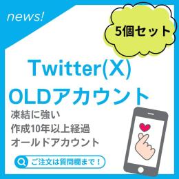 【数量限定】X Twitter 作成10年以上経過 OLDアカウント 凍結に強い 5個セット