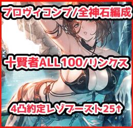 全神石編成/リンクス/十賢者ALL100＆4アビ/ダマヒヒ40↑/プロヴィコンプ/約定レゾB25↑