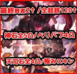 最終フラウ/ニーア 全超越120↑ 極みスキン 英雄 ベリバブ4凸 天司石全4凸 浴衣ヴァンピィ