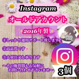 【2016年作成】Instagram オールドアカウント×3個 (安心の凍結保証付き)