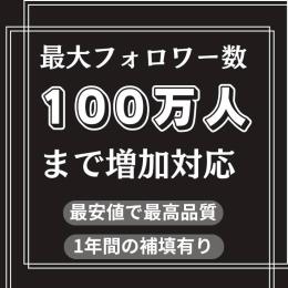 3000フォロワー増加　100万人まで増加対応　