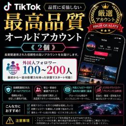 最高品質オールドアカウント《2個》【品質に妥協しない】外国人フォロワー100〜200人付き