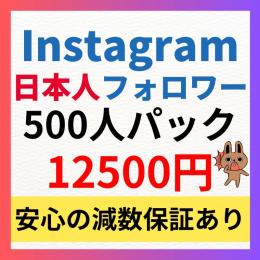 【お得500人パック】Instagram日本人フォロワー500人増加