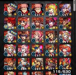 五条総ラック65アカウント（ガチャ限115体）
