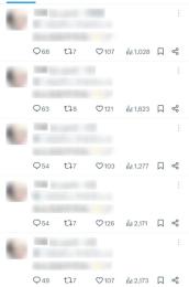 高アクティブ垢 平均いいね数100〜120↑