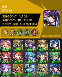 ガチャ限1700体👑運極1000体🏆紋章力19000🏆オーブ400個⭐️リンネ×2