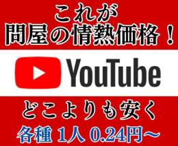 【問屋の情熱価格！】1人=0.24円！Youtube 登録者 高評価 動画再生数
