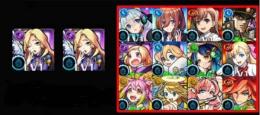 ルシファーx2+赤枠内でキャラ（ランダム）1体前後+オーブ4500個以上+限定キャラ30-60体