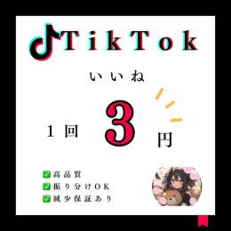 【Tik Tok】いいね300回増加代行♦振り分けもOK!