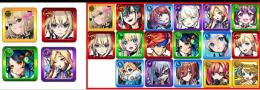 マサムネ+ルシファー+八雲+エル+赤枠キャラランダム4体+オーブ4100
