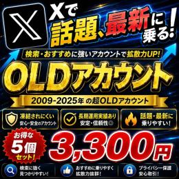 検索に乗る！【🩶𝕏 超OLDアカウント×5🩶】最短1分ログイン🚀年代物OLD垢🔥
