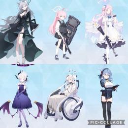 初期アカ ホシノ（臨戦）、シロコ＊テラー等フェス限コンプ、アコ、ヒマリ共存初期アカ　青輝石14000