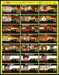 全キャラ本能超本能解放満級+第4形態+第3形態+統率旗500+にゃんパワー各種類500+ネコ缶+