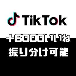  TikTokのいいね数＋6000いいね増加させます！【5つまで振り分け可】【30日間減少保証付き】
