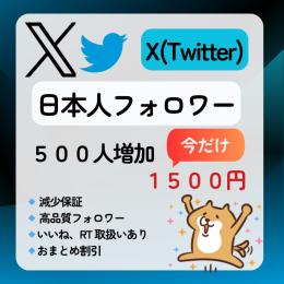 【🇯🇵日本人フォロワー】今だけ🔅500人増加 限定価格 1500円🌱凍結リスク極低