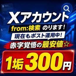 【ツイッター(X)アカウント】from検索のります！最安値！