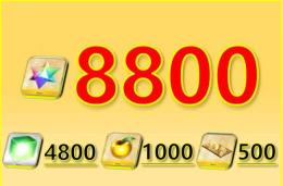 最大数 聖晶石8800個+呼符500枚+果実1000枚+マナプリズム4800枚+その他