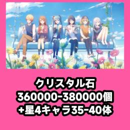 クリスタル石360000-380000個+星4キャラ35-40体