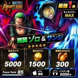 【最新最強1体】両翼ゾロ＆サンジ 金かけら1500 IOS ダイヤ5000.