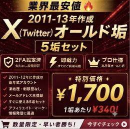 【🔥限定価格🔥】5垢1700円｜2011~13年作成𝕏高品質オールド垢  2FA設定
