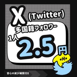 𝕏（Twitter）の多国籍フォロワー増やします！【減少保証付】