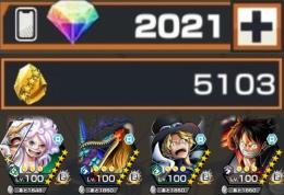 最強引退垢‼️ニカボニ100マーズ聖100サボ100‼️ダイヤ2000.金欠片5000‼️