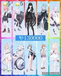 ✨️4周年神垢💎130000制服ネル☆5 リオホシノ臨戦☆5 シロコテラー ミカ 水着ハナコ 
