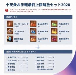 グラブルフェス2020 パンフレット特典 十天衆お手軽最終上限解放セット　シリアルコード　グランブル