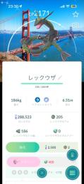 レックウザ色違い　サンフランシスコ背景