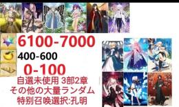 【画像の所持】聖晶石6100～7000個、果実400～600低在庫,特別召喚未使用,即時対応