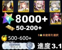 【画像の所持】聖晶石8000-9000個+果実500-600個+呼符50-300枚+その他