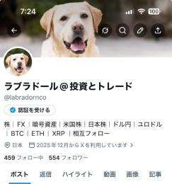 金融系・投資系【フォロワー554人】株・FX・暗号資産